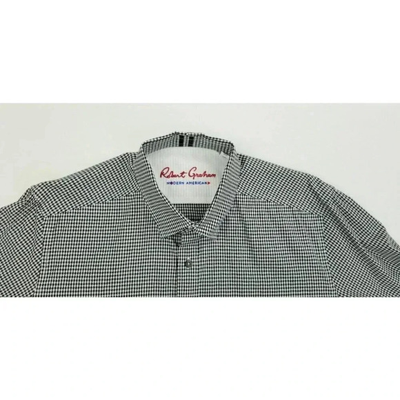 Robert Graham Modern America Tailored Fit Size Medium Men's Black White Check - Picture 5 of 11